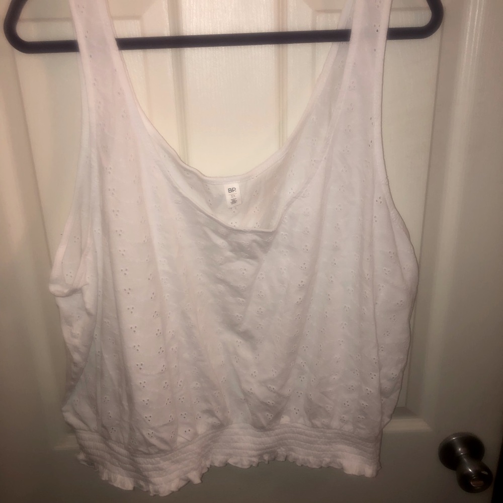 B.P. White Eyelet Crop Top 3X NWOT